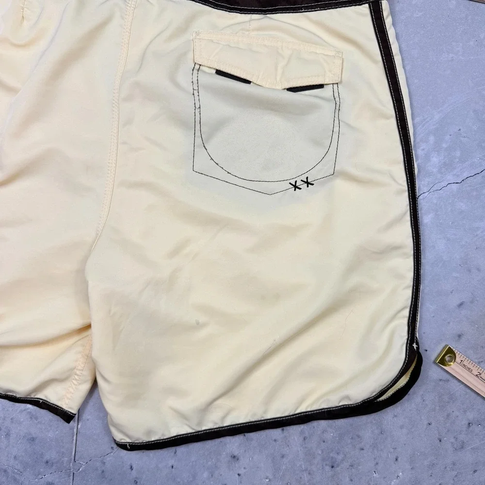 Yellow And Brown Y2K Quiksilver Board Swim Shorts 40 Inch Waist Men's XXL